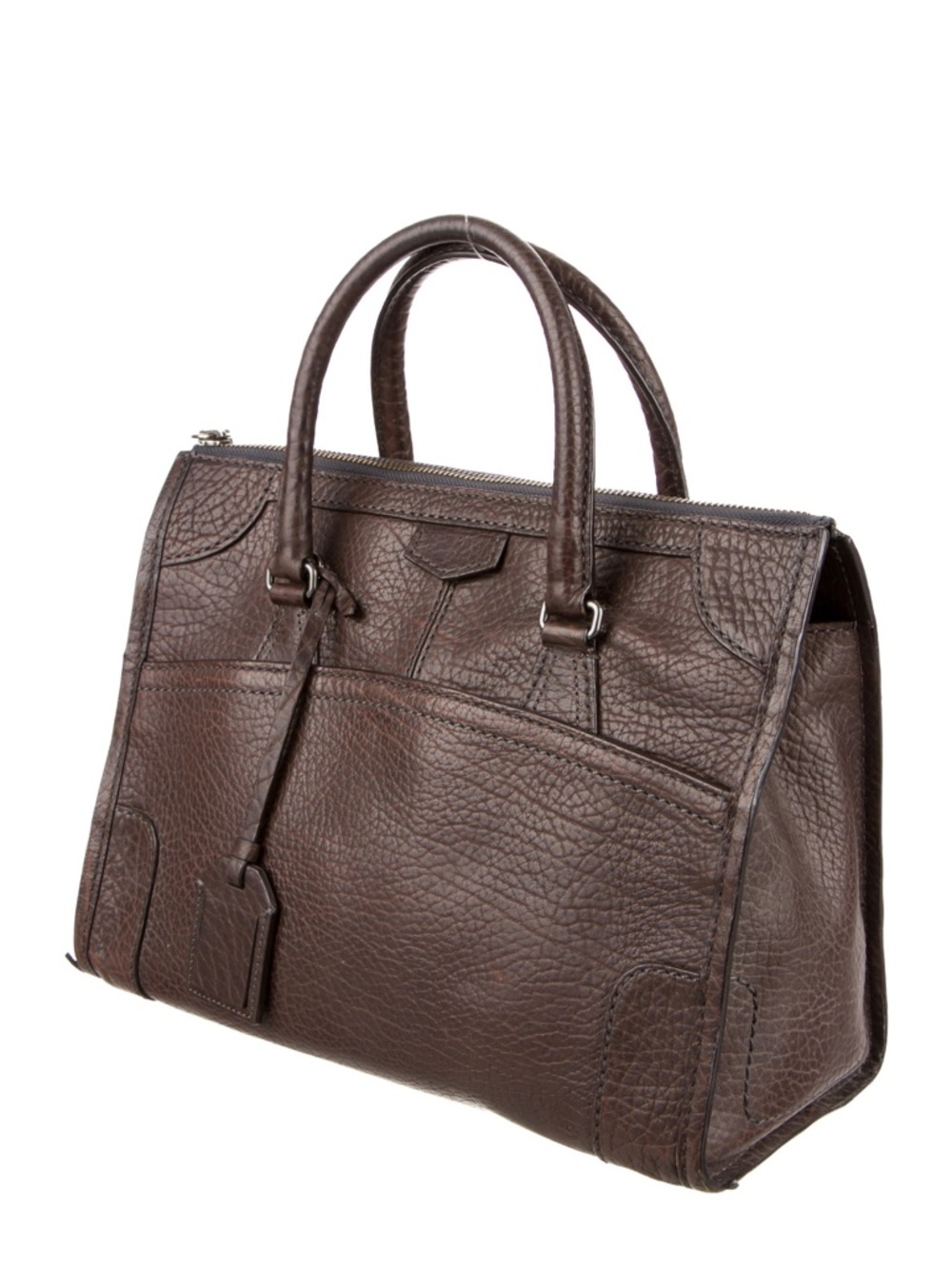 Reed Krakoff Dark Brown Embossed Leather Satchel